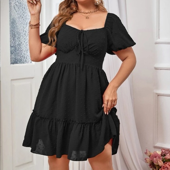 Deep Sweetheart Neck Empire Boho Dresses Slate Blue Plus Size